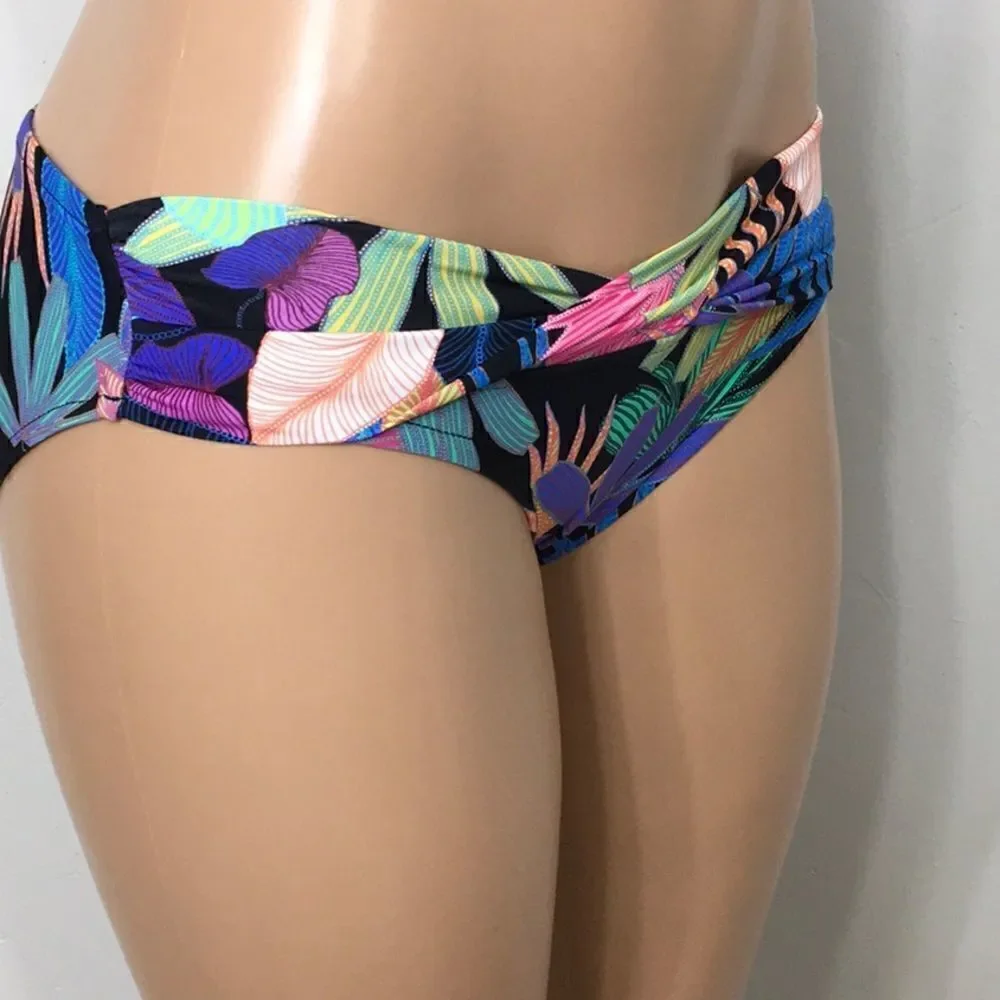 New. PILYQ multicolored palm leaf bikini.